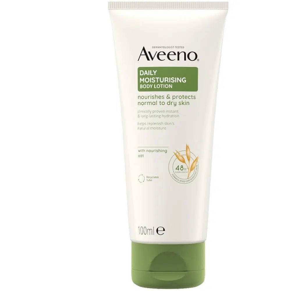 Aveeno Daily Moisturising Body Lotion 100ml tube with green cap