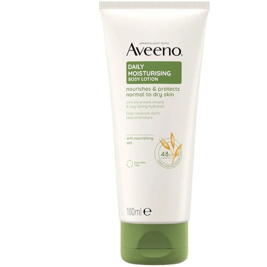 Aveeno Daily Moisturising Body Lotion 100ml tube with green cap