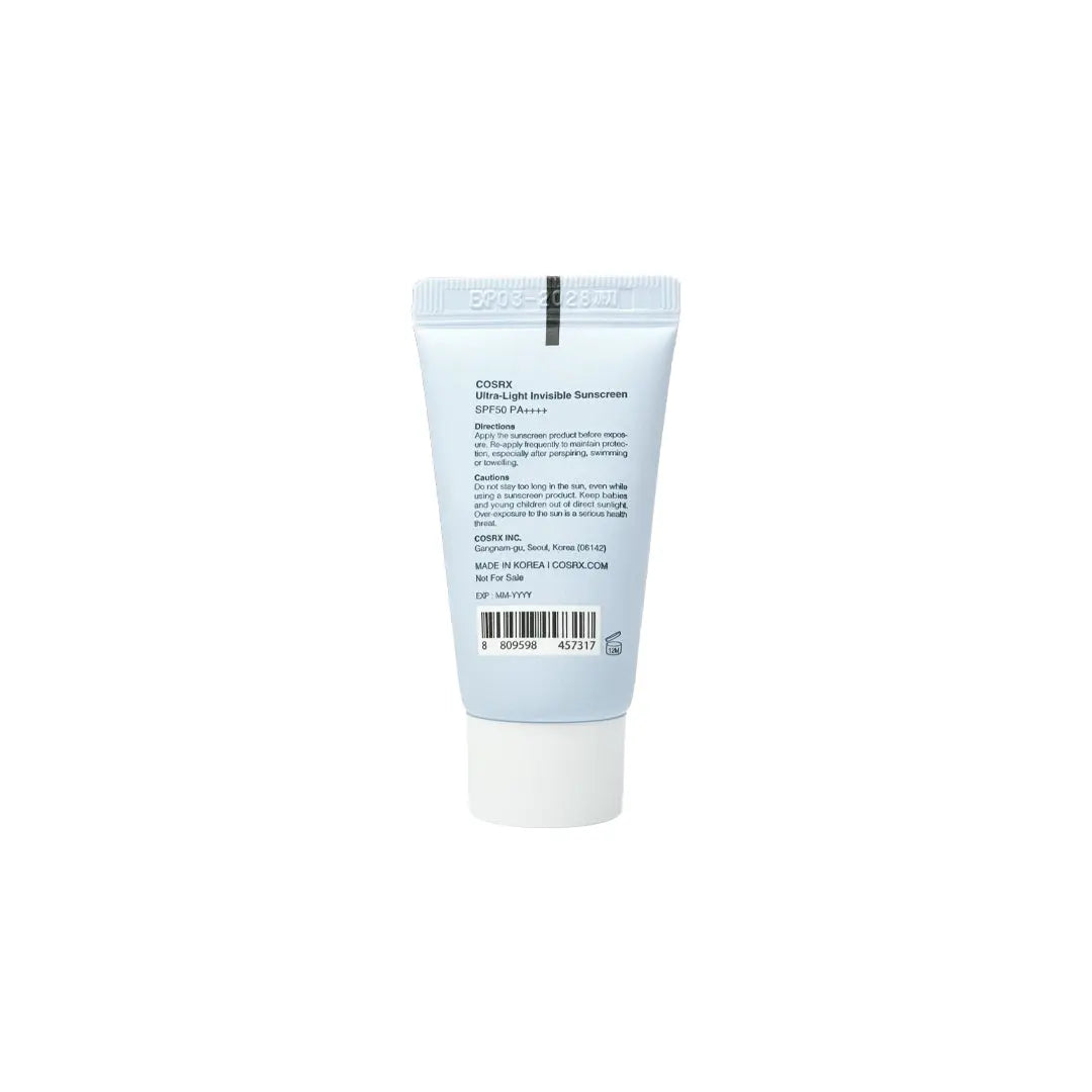 Cosrx Ultra-Light Invisible Sunscreen SPF50 PA++++ 15ml (Trial Size) COSRX